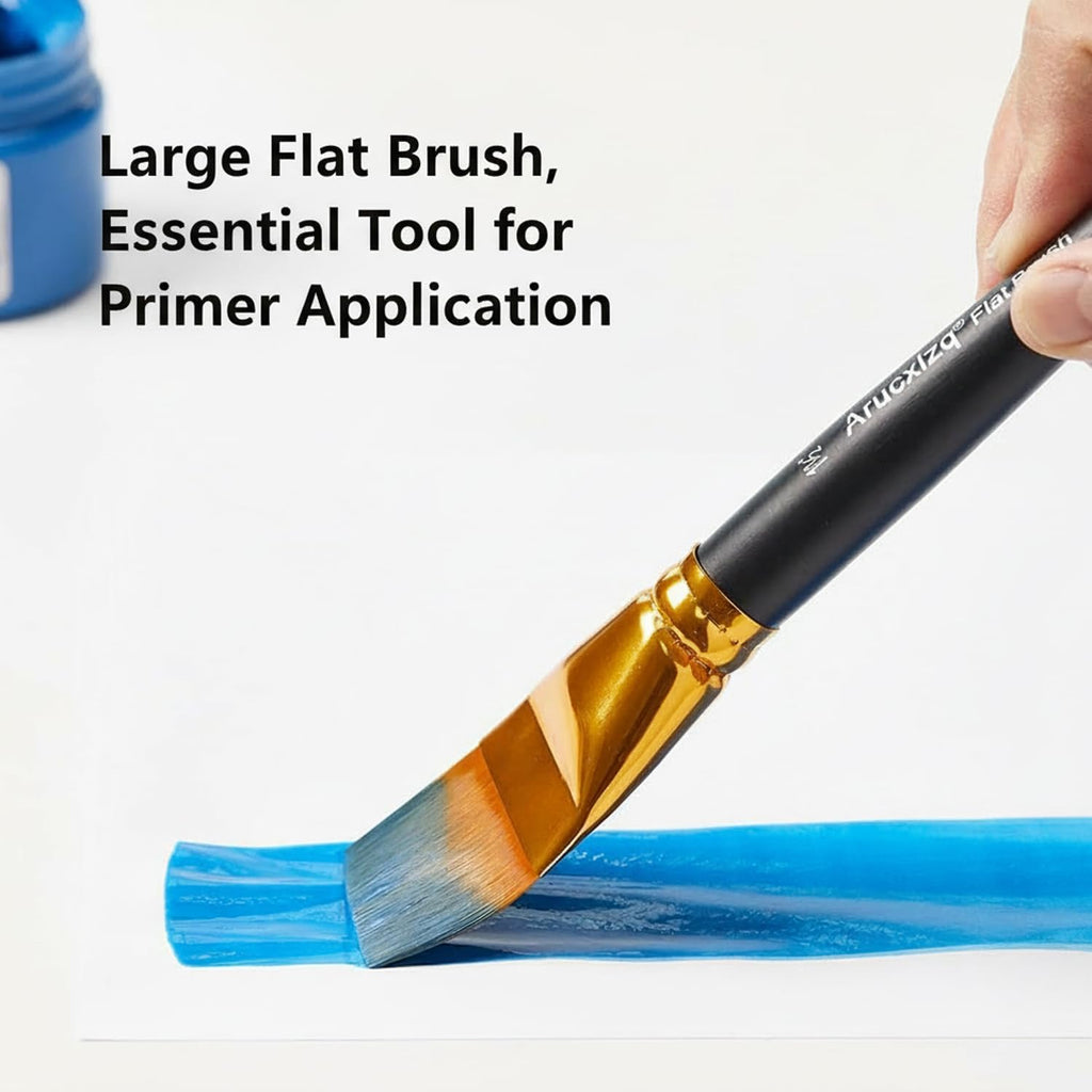 1 1/2 Inch Flat Paint Brushes 3Pcs - Large Acrylic, Oil & Watercolor Paint Brushes with Wooden Handle - Professional