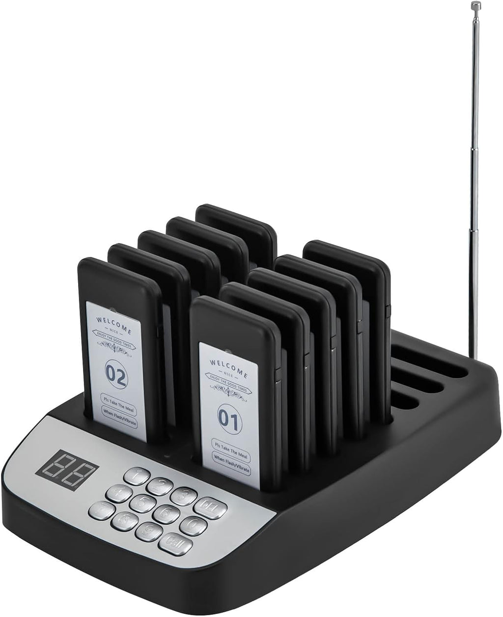 Restaurant Pager,Lineup Queue Signal Beepers, VibrationWireless Guest Customer Service Calling System,Social