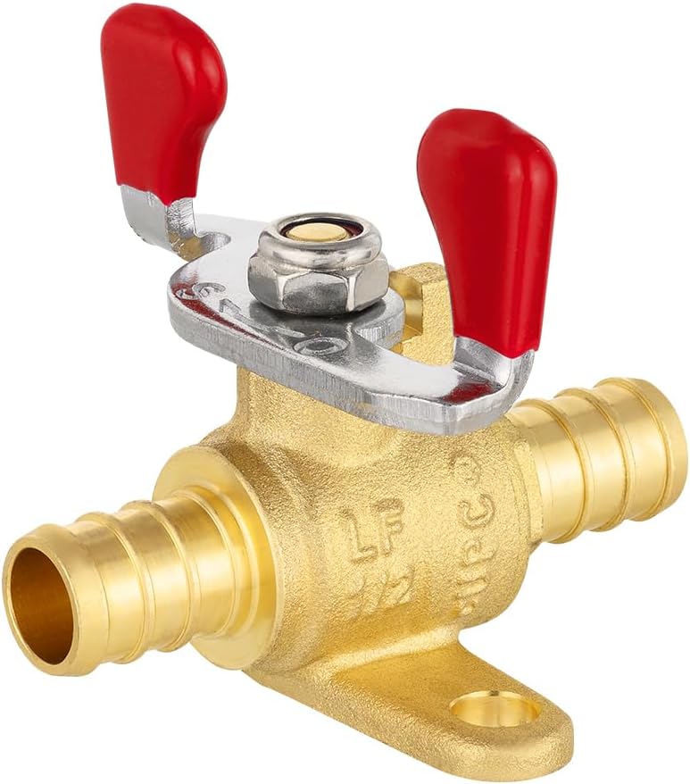 10Pcs EFIELD 1/2"Pex Ball Valve With Drop Ear,Butterfly Level(VALVE325-10)