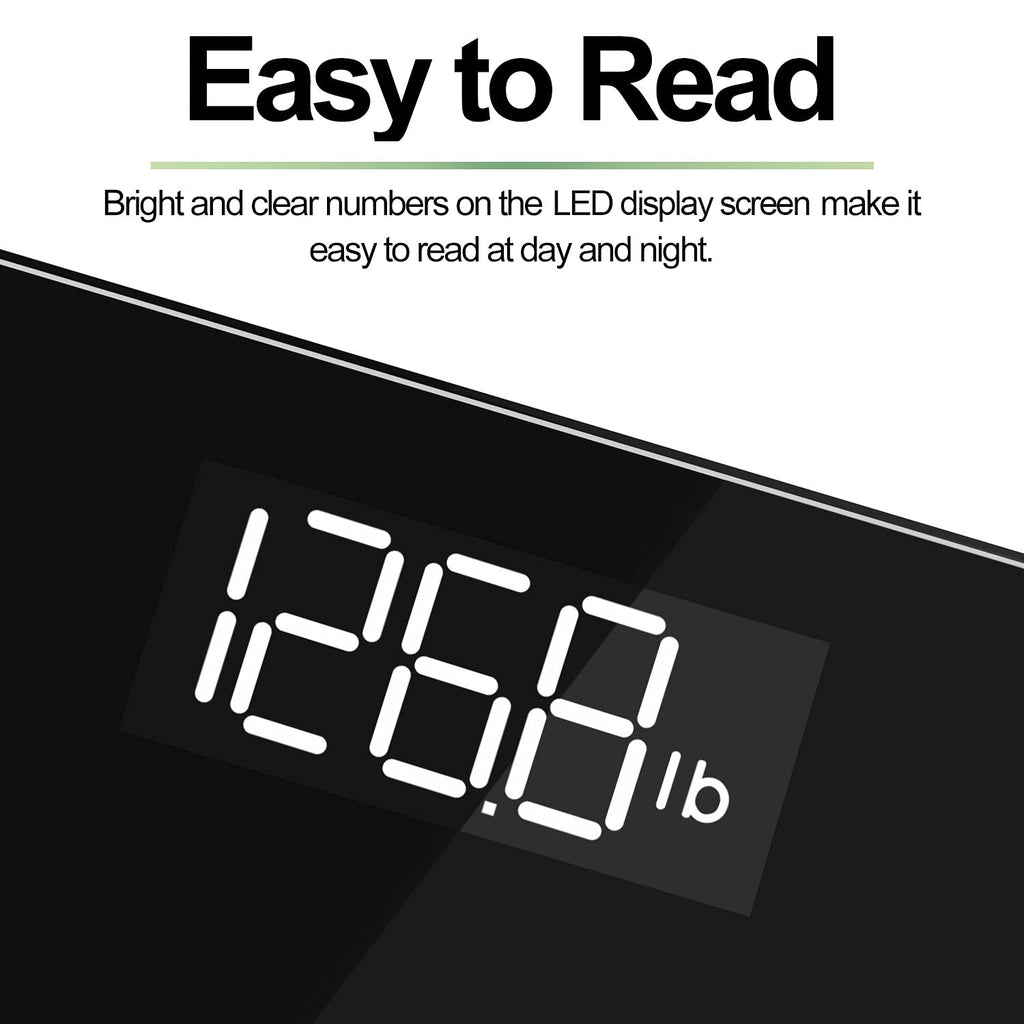 Digital Bathroom Scale for Body Weight, 400lbs, LED Display, Core 1S | Weighing Machine with High-Precision Sensors