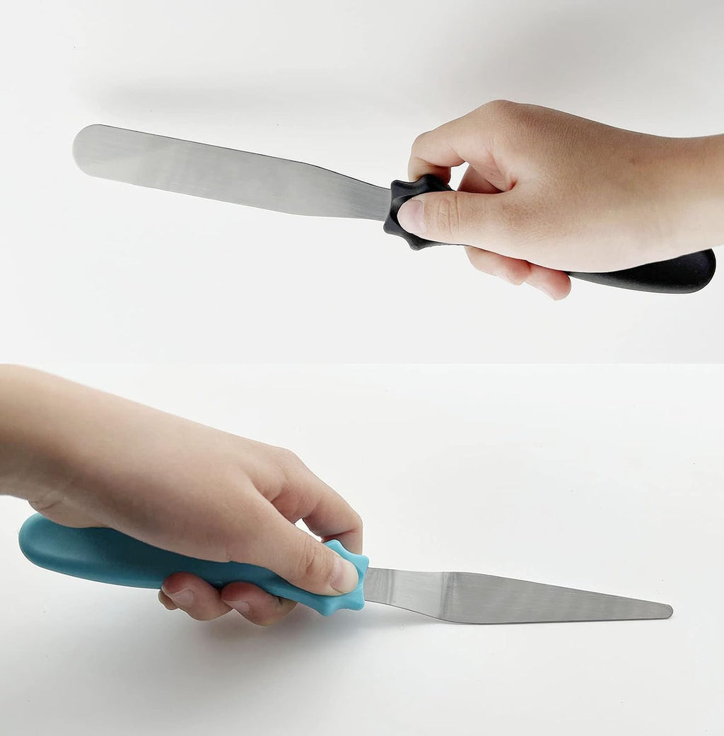 Icing Spatula,Offset Spatula Small Baking Spatulas Set with Straight4-5/8",Offset 4-1/2",Tapered 4-1/8" Stainless