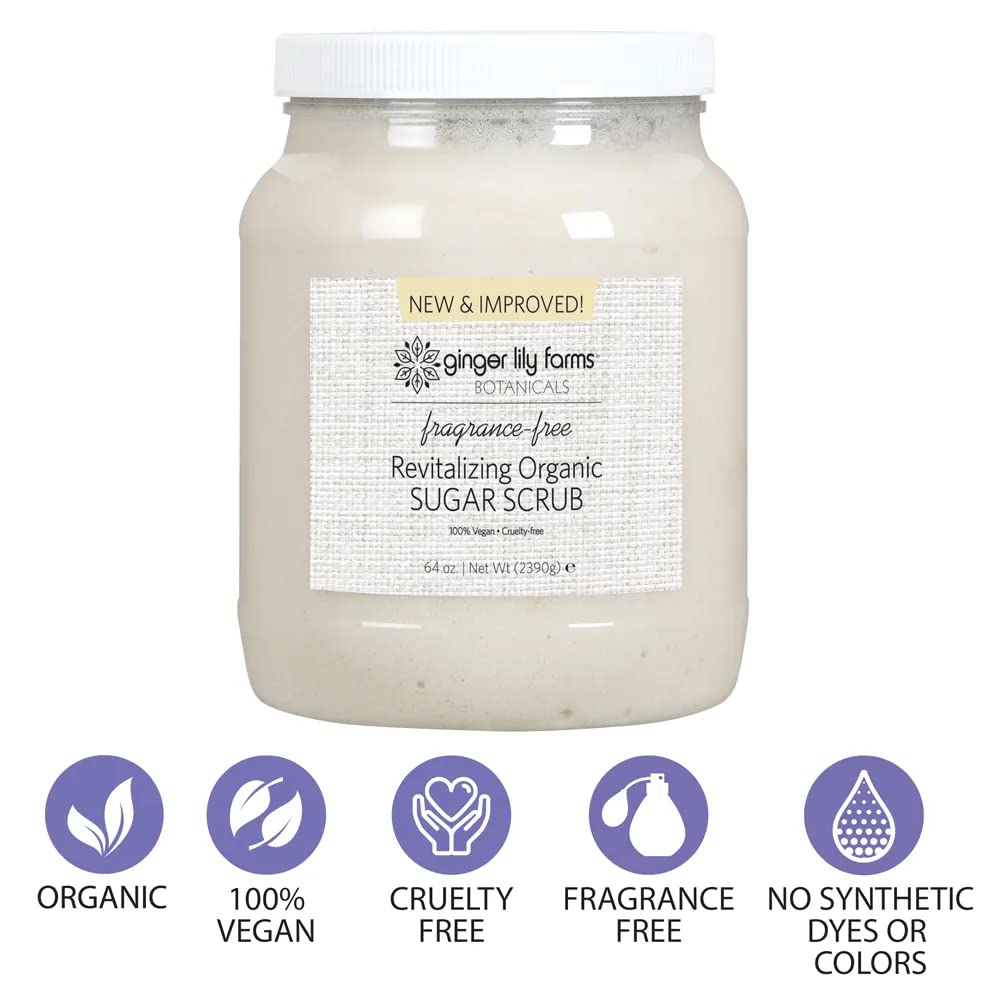 Botanicals Organic Sugar Scrub, 64oz, Fragrance Free
