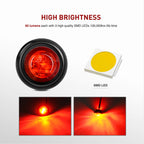 3/4" Round LED Clearance Marker Lights, Red & Amber, 10-Pack