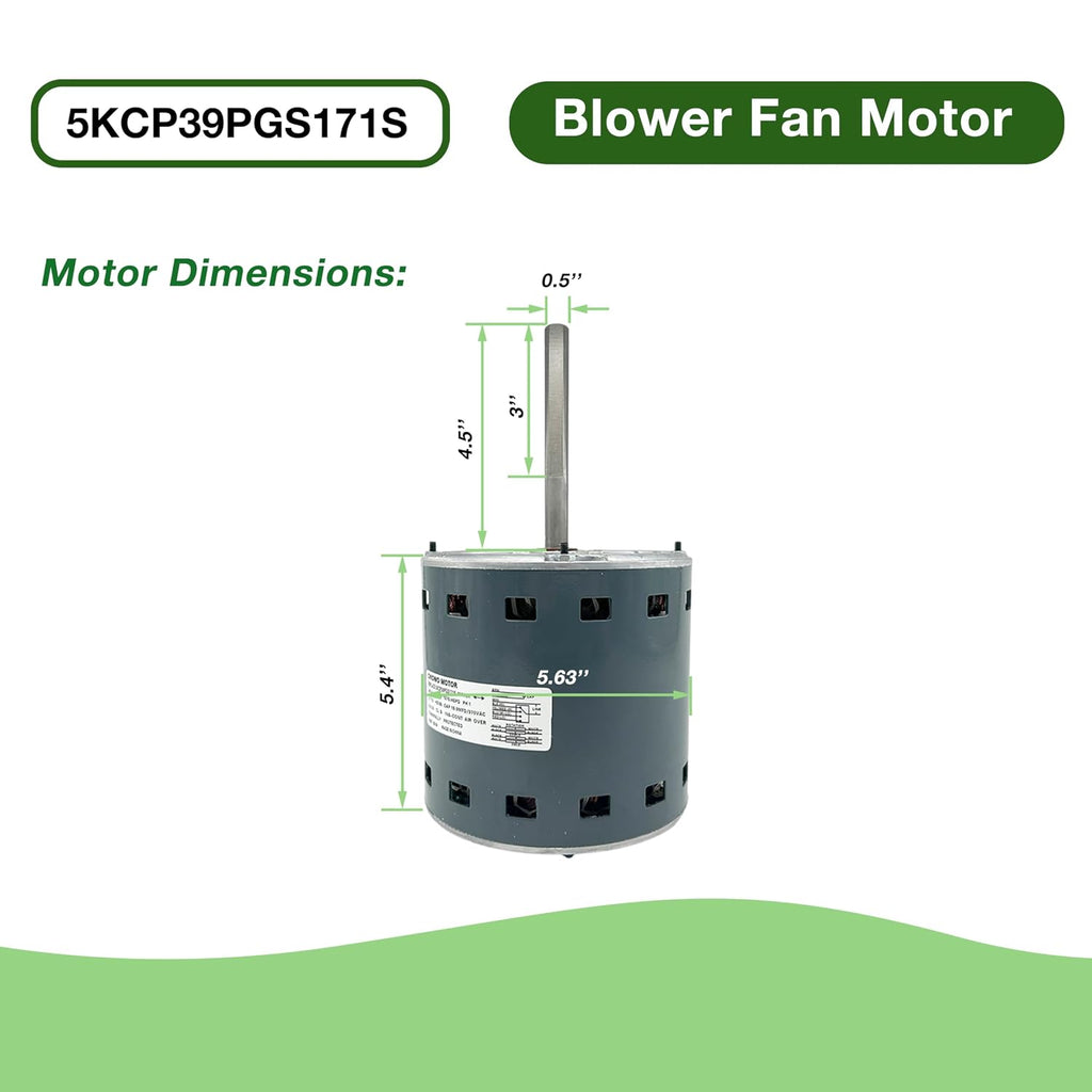 5KCP39PGS171S Blower Fan Motor 3/4HP 115V 8.35A 1075RPM 4-Speeds