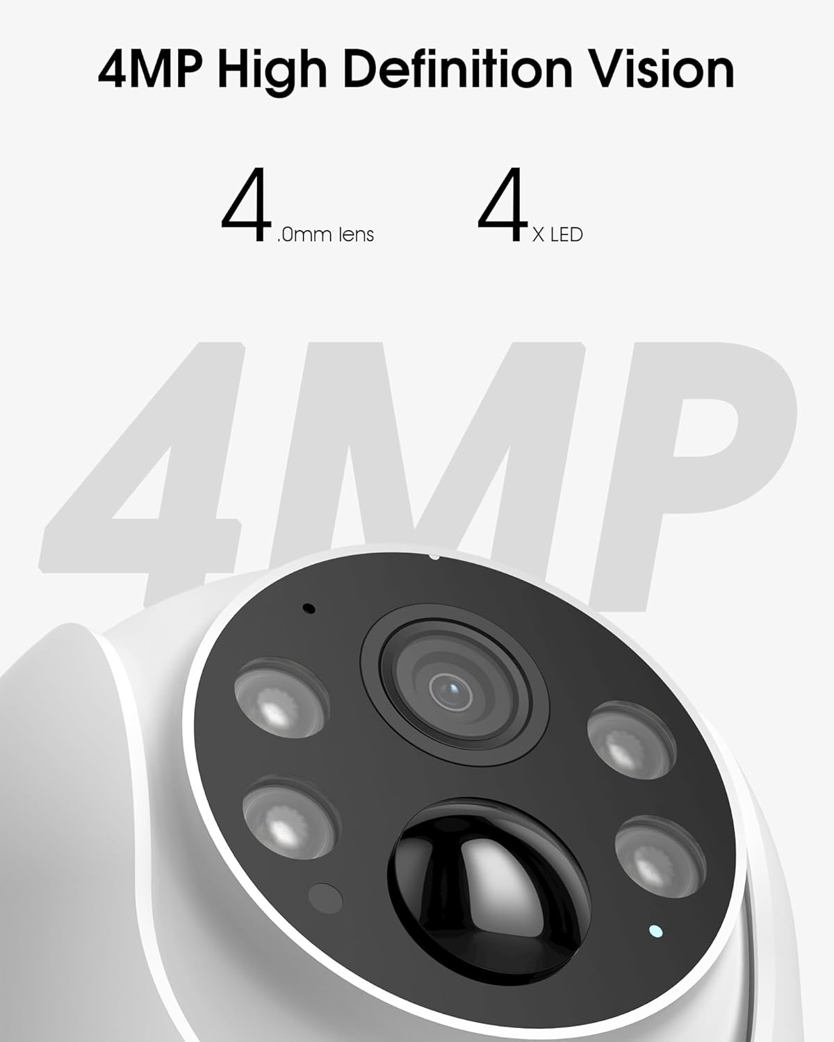 Solar Security Cameras Wireless Outdoor, 4MP 360° View Battery Powered Outdoor Camera, Night Vision with Spotlight