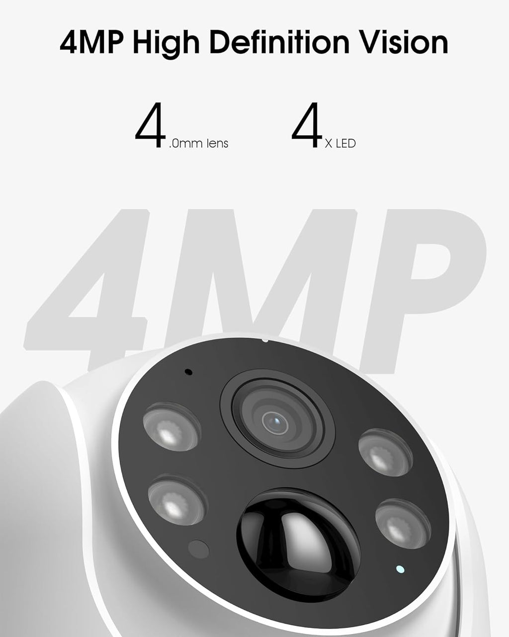 Solar Security Cameras Wireless Outdoor, 4MP 360° View Battery Powered Outdoor Camera, Night Vision with Spotlight