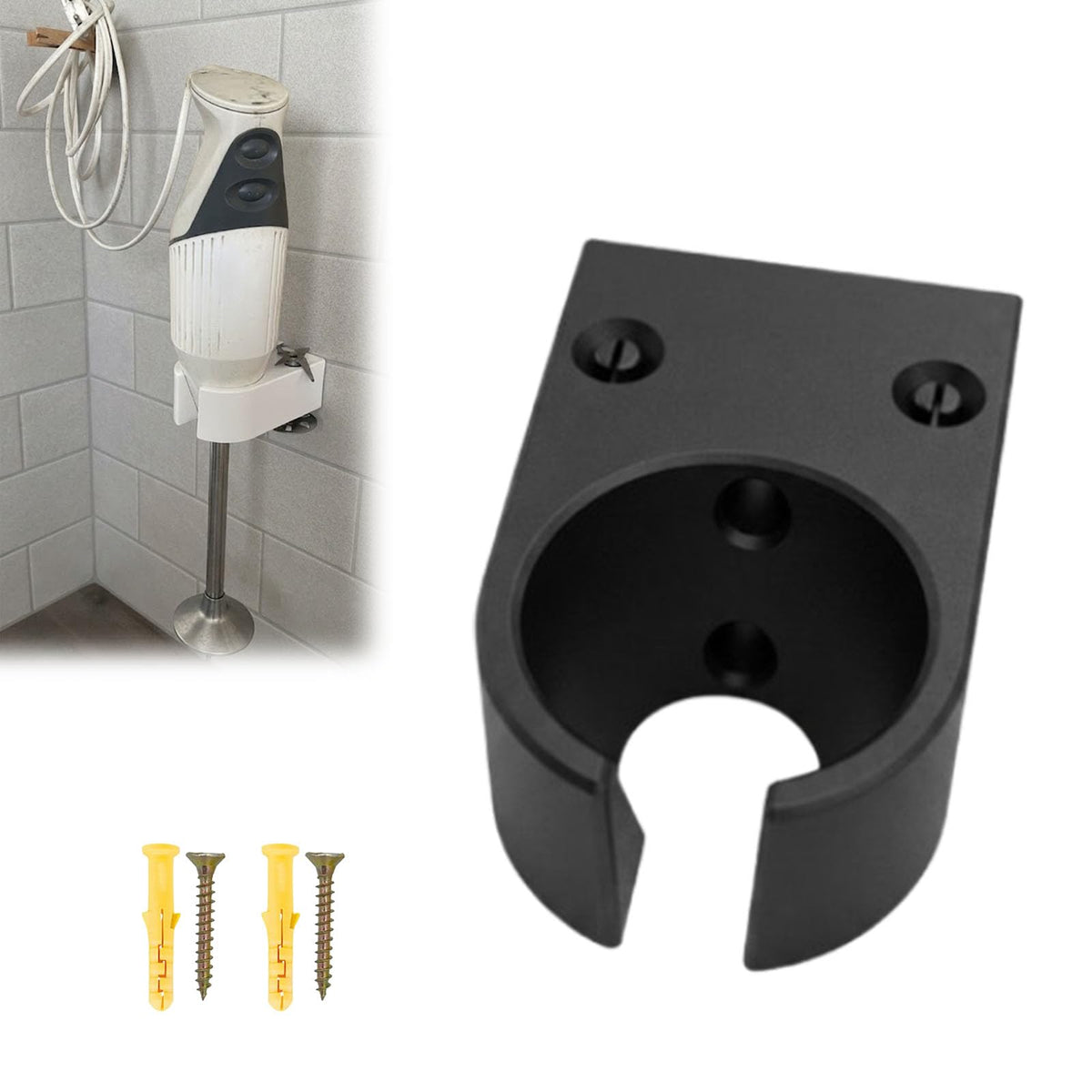 Hand Blender Holder Wall Mount compatible with Bamix with Blade Storage