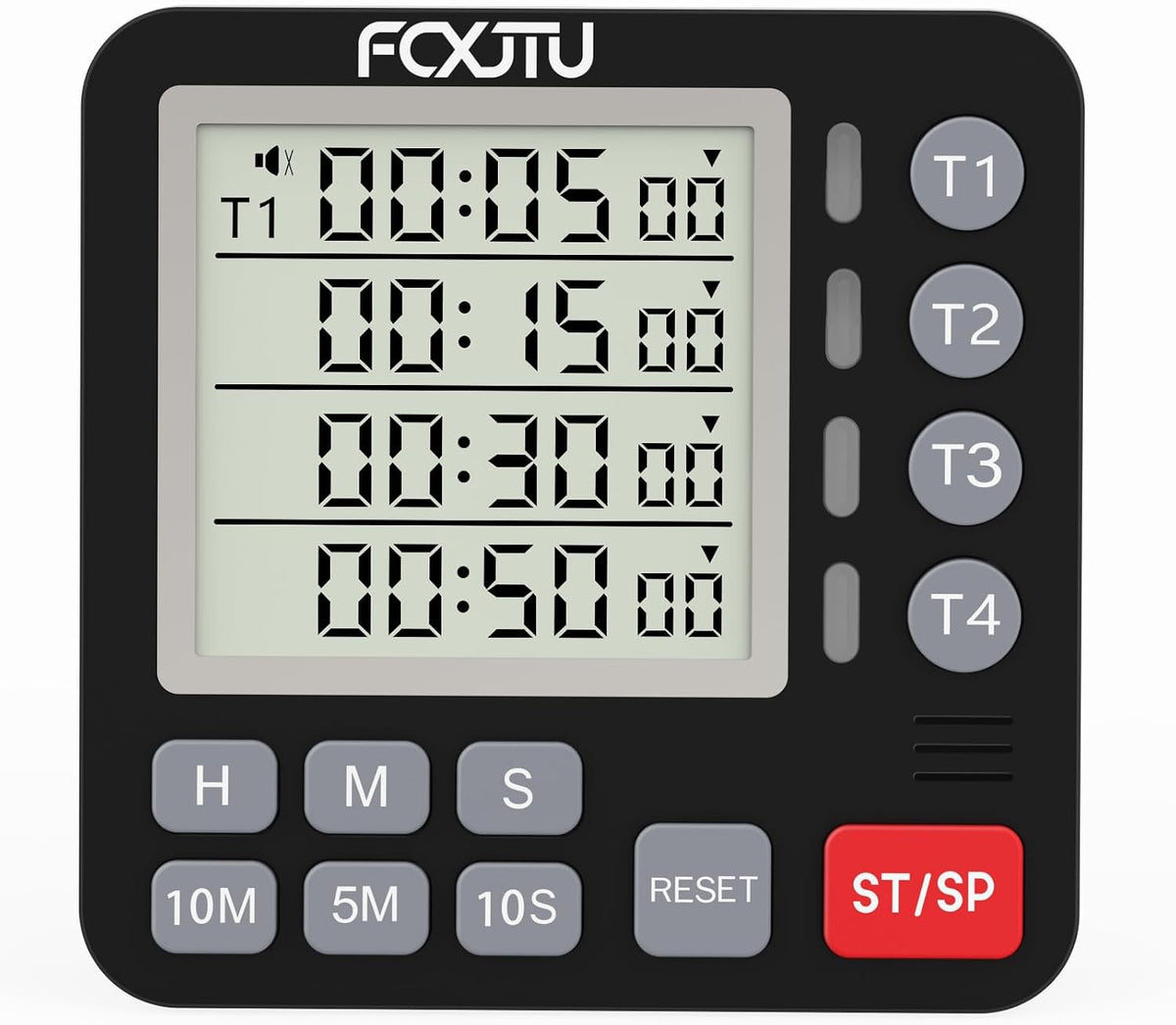 Digital Dual Kitchen Timer, 4-Channel Magnetic Countdown Timer for Cooking