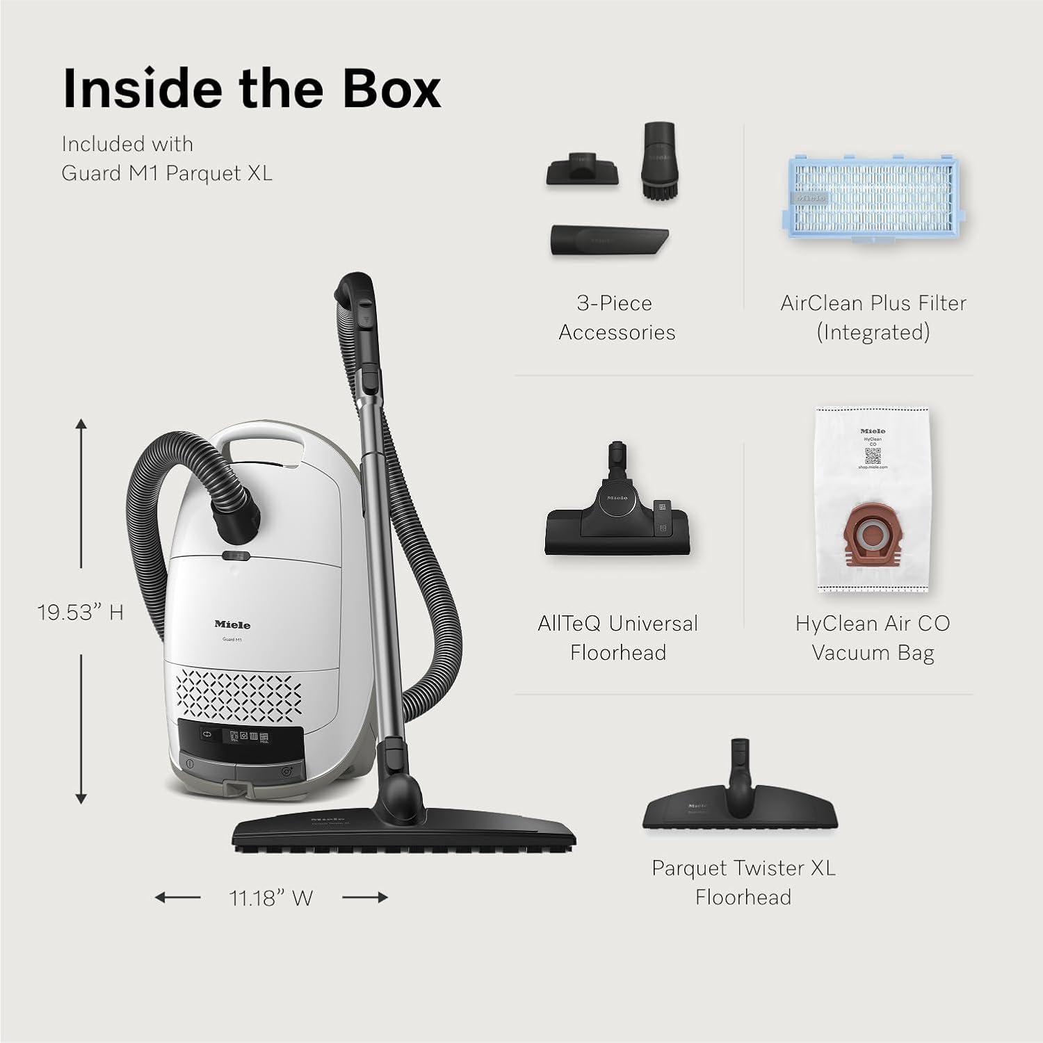 Guard M1 Parquet XL Bagged Canister Vacuum for Hard Floors