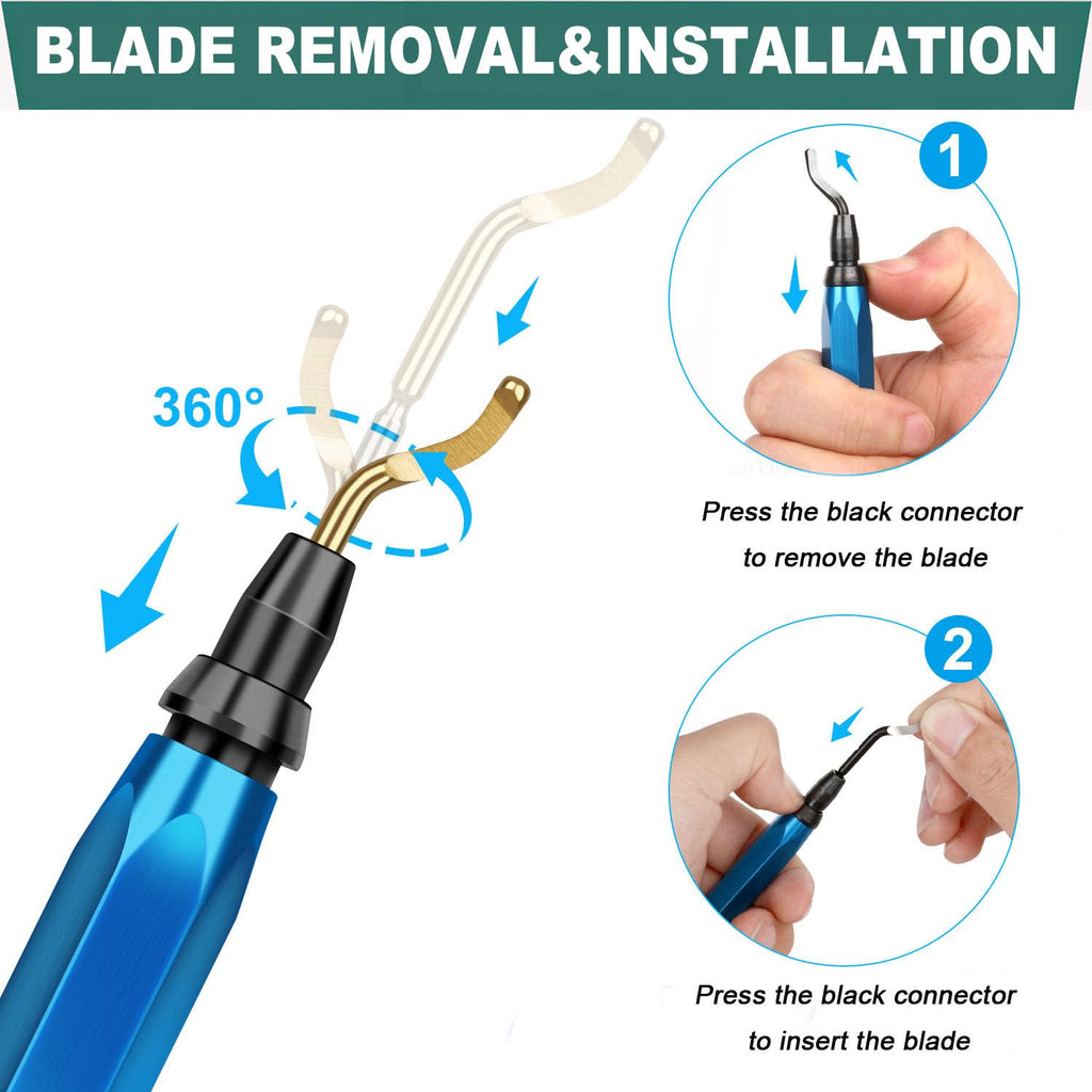 3D Print Deburring Tool Set with 11pc High Speed Steel Multipurpose Blades Removing Burr 5Pcs Needle File 1pc Micro