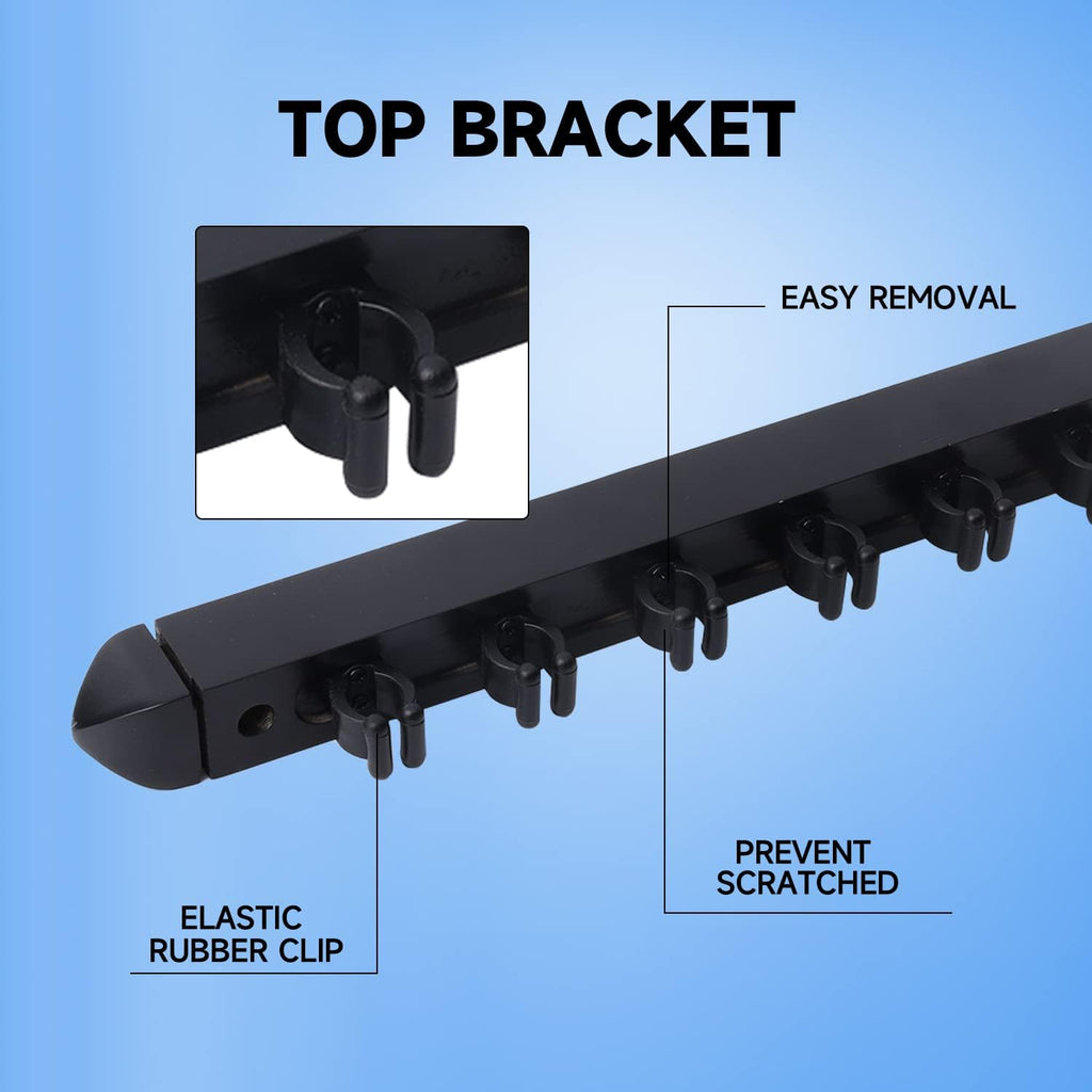 GSE 2-Piece Wooden Wall Mounted Billiard Pool Cue Rack Holds 6/8/12 Cues | Several Colors Available, Pool Stick