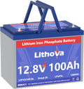 12V 100Ah LiFePO4 Battery, Up to15K Cycles, 1280Wh Higher Energy Density, Rechargeable Deep Cycle RV Lithium Battery