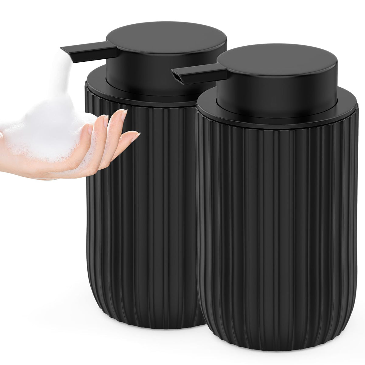 Ceramic Foaming Hand Soap Dispenser, 12 oz Bathroom Soap Dispensers 2Pack