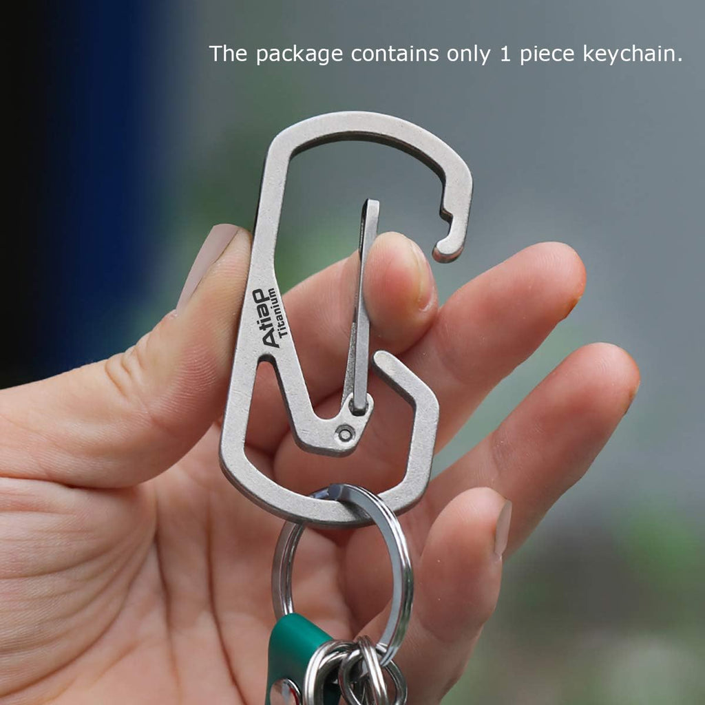 Ultralight Titanium Keychain Carabiner Clip, Heavy Duty EDC Key Ring Holder for Belt Loop, Quick Release Utility