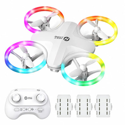 HS180 LED Mini Drone for Kids, 3 Batteries, Beginner Friendly