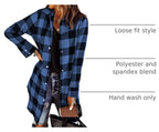 Womens Flannel Shacket Jacket Plaid Button Down Shirts
