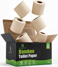 Bamboo Toilet Paper Unbleached, 24 Rolls, 3 Ply and 300 Sheets Bamboo Toilet Tissue - FSC Certified, Biodegradable