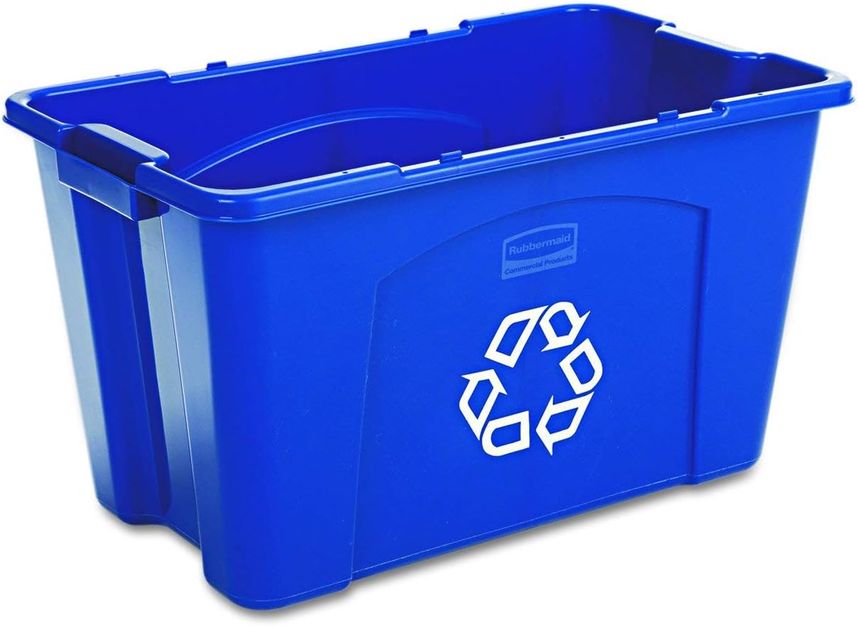 Recycling Bin/Box for Paper and Packaging, Stackable, 18 GAL, for Indoors/Outdoors/Garages/Homes/Commercial