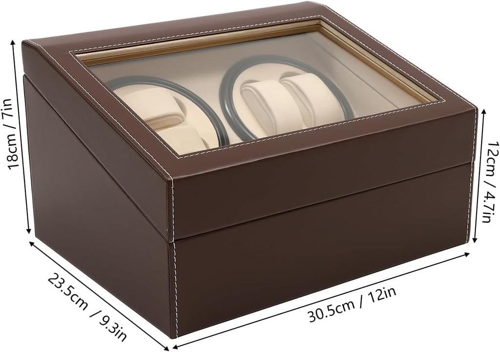 Leather Automatic Watch Winder Box 4+6 Automatic Rotation Watch Display Storage Box Watch Winder Case Organizer