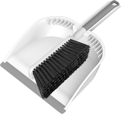 Small Dustpan and Brush Set, Nesting Snap-On Handheld Broom and Dust Pan with Teeth Portable Broom and Dustpan Set