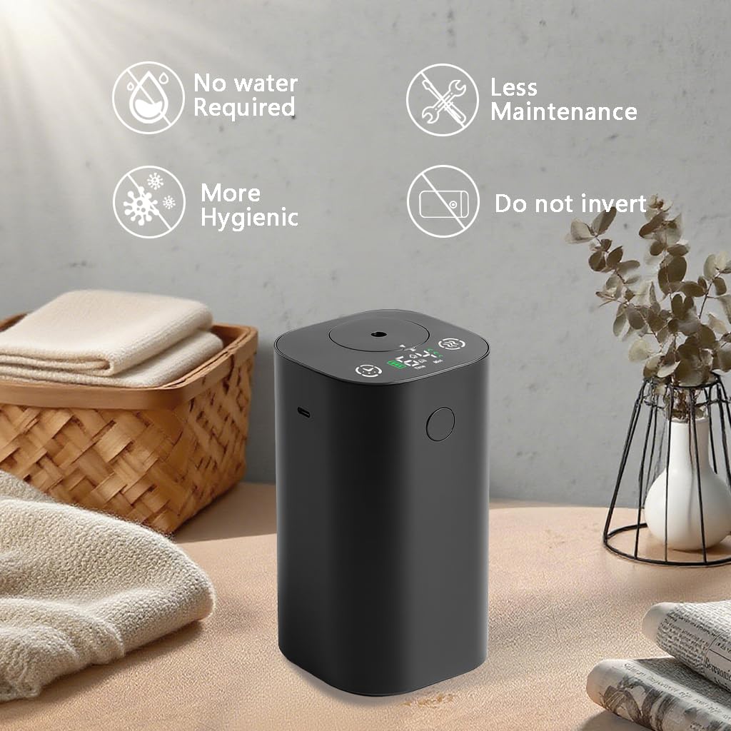 Waterless Essential Oil Diffuser, 20mL Rechargeable Nebulizing Diffuser with 4 Timers & 4 Mist Levels, Rechargeable