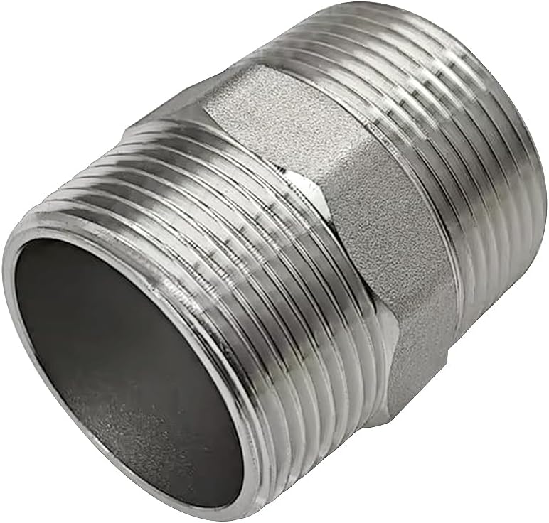Beduan 2 Male NPT Nipple Hex 304 Stainless Steel Pipe Fitting