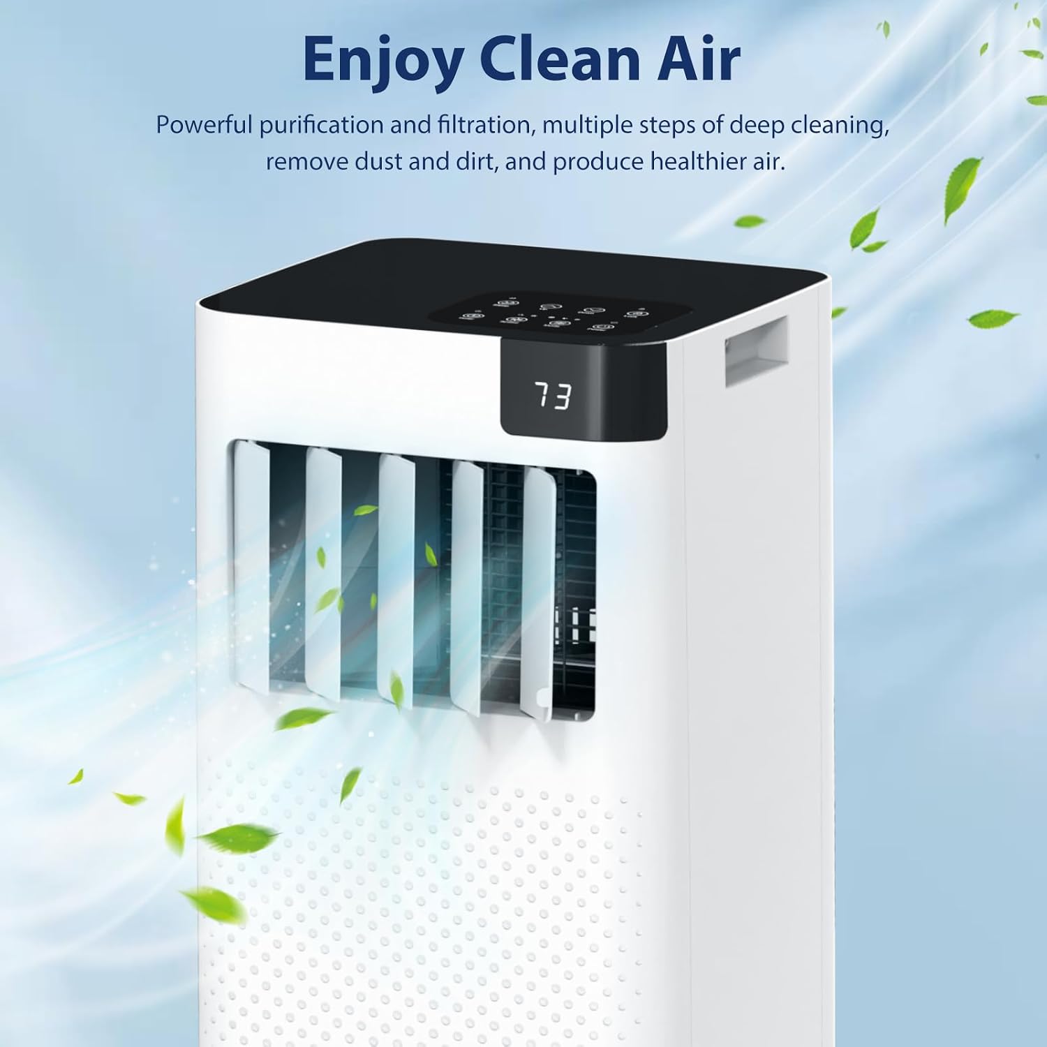 Portable Air Conditioner 8000 BTU,5-in-1 AC Unit with Cool, Dehumidifier, Fan, Sleep & Timer Modes, Auto Swing, Child