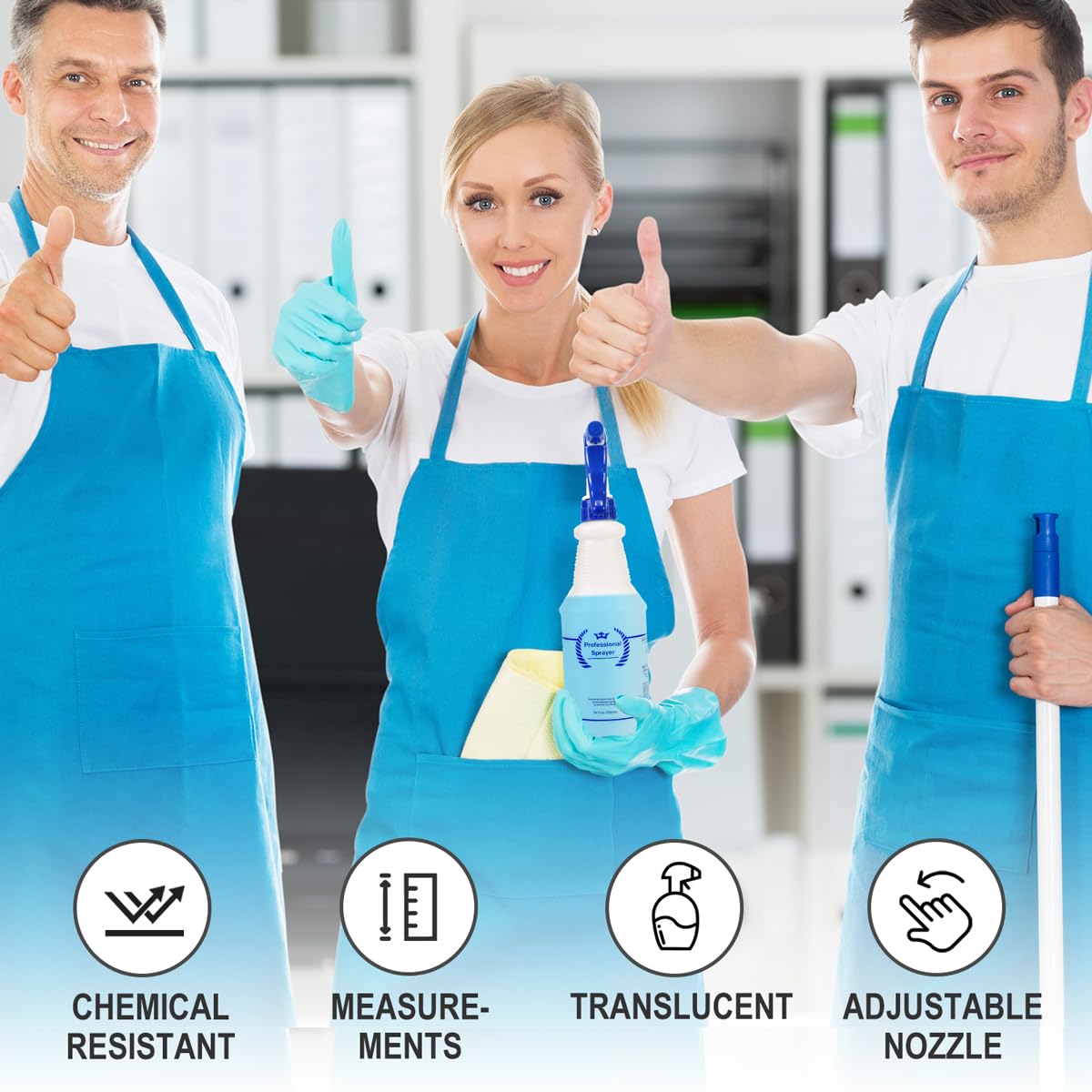 Plastic Spray Bottle, Empty Spray Bottles (2 Pack 24 Oz), All-Purpose Sprayer for Cleaning Solutions, Hair Spray