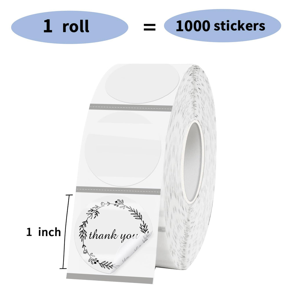 1" Transparent Thermal Label Stickers,Waterproof Thermal Printer Sticker Labels for Gift Wrapping, Self-Adhesive Name