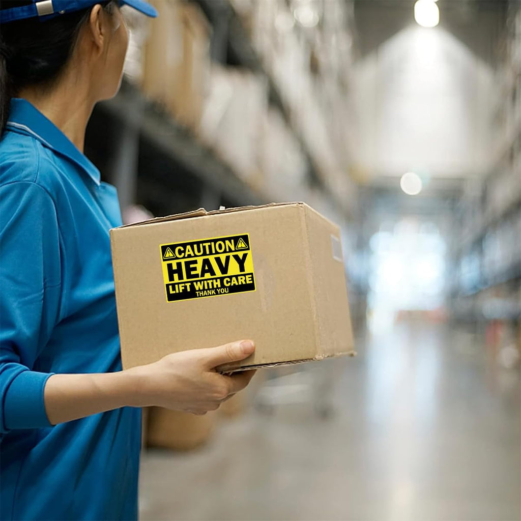 2 x 3Inch Caution Heavy Shipping Stickers,200Pcs Caution Heavy Labels