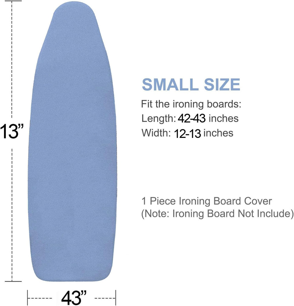 Ironing Board Cover and Pad Small Size 13x43, 12x42, Thick Padding | Elastic Edge, Easy Fit, Silicone Coated