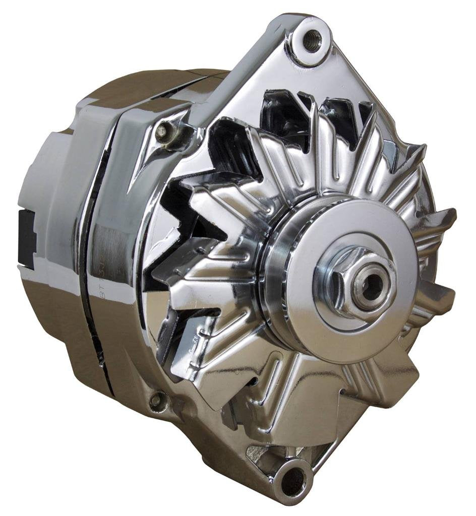 RAREELECTRICAL Chrome Alternator Fits 65-85 Chevy 110 Amp 7127Ch