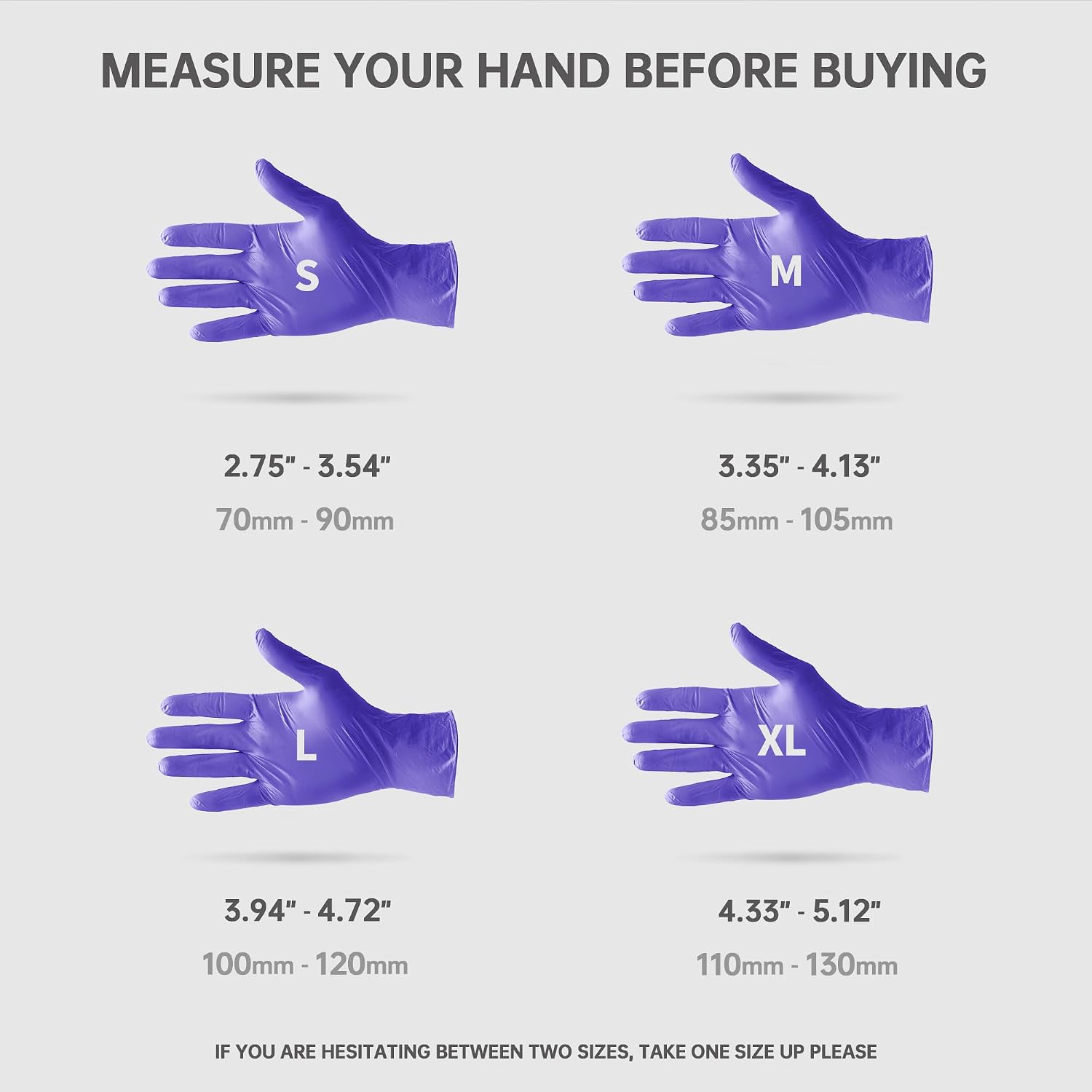 Medical Nitrile Exam Gloves, 4 Mil Powder-Free Latex-Free Disposable Food-Safe Cooking Cleaning, Blue-Violet 100 Pcs