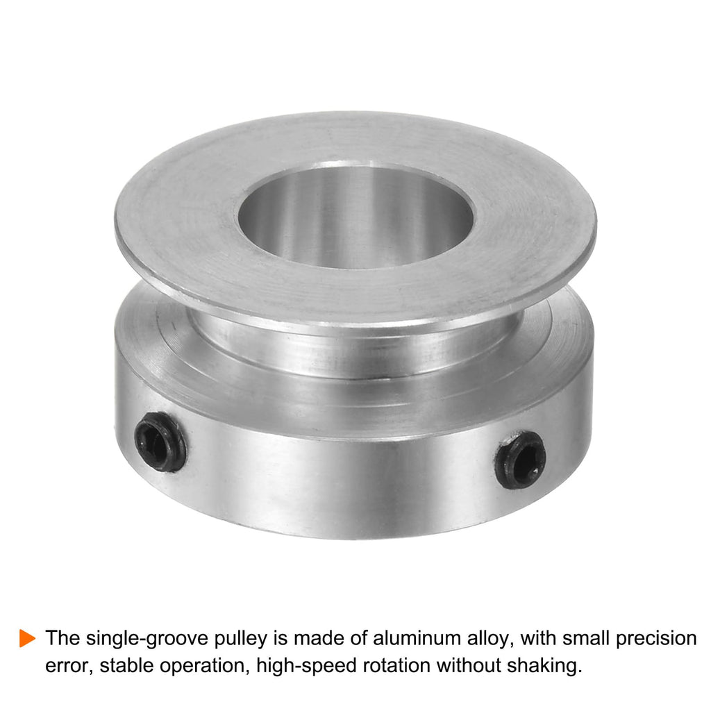 HARFINGTON Single Groove Pulley 14mm Fixed Bore 30mm Outer Diameter Aluminum Alloy with Hex Wrench for Drilling Machine 6mm PU Round Belt