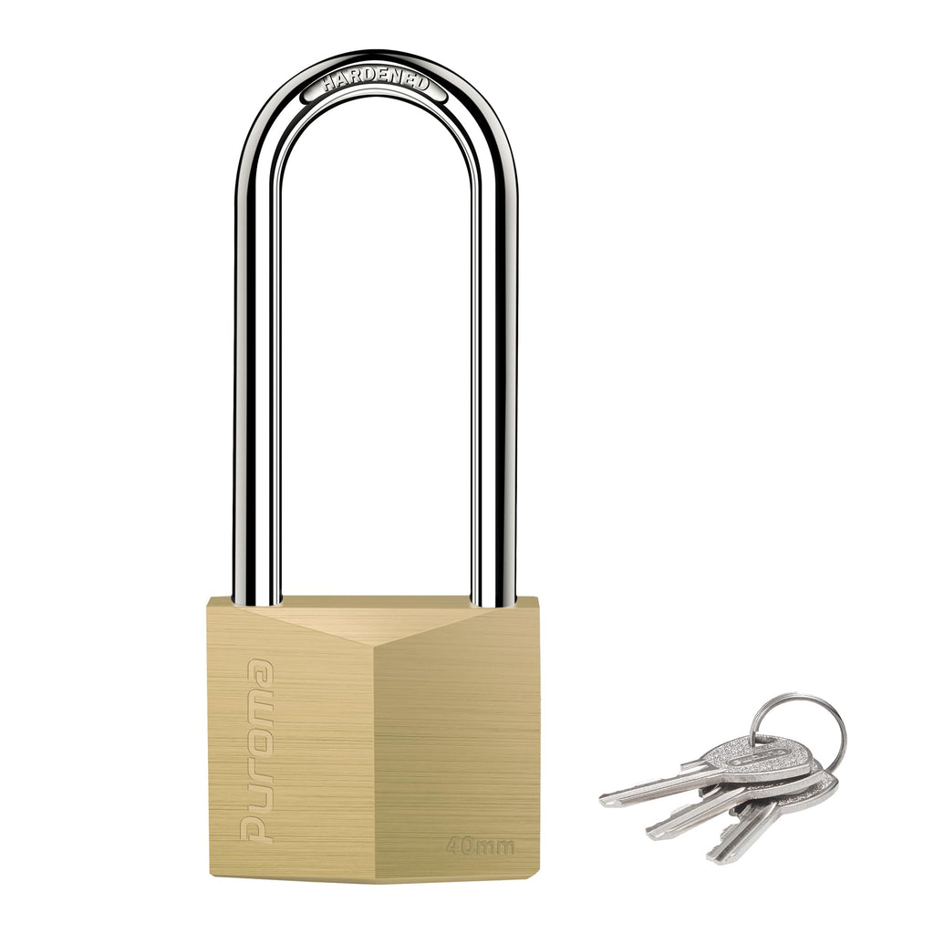 Keyed Padlock 3 Keys Outdoor Solid Brass Lock 2.6" Shed Gate Hasp