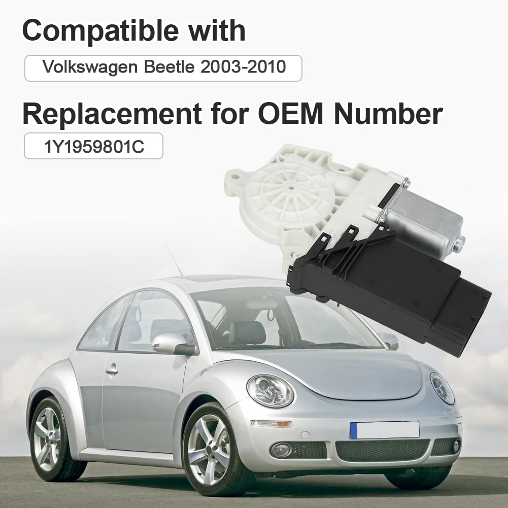 Left Driver Side Window Regulator Motor Compatible with Volkswagen Beetle