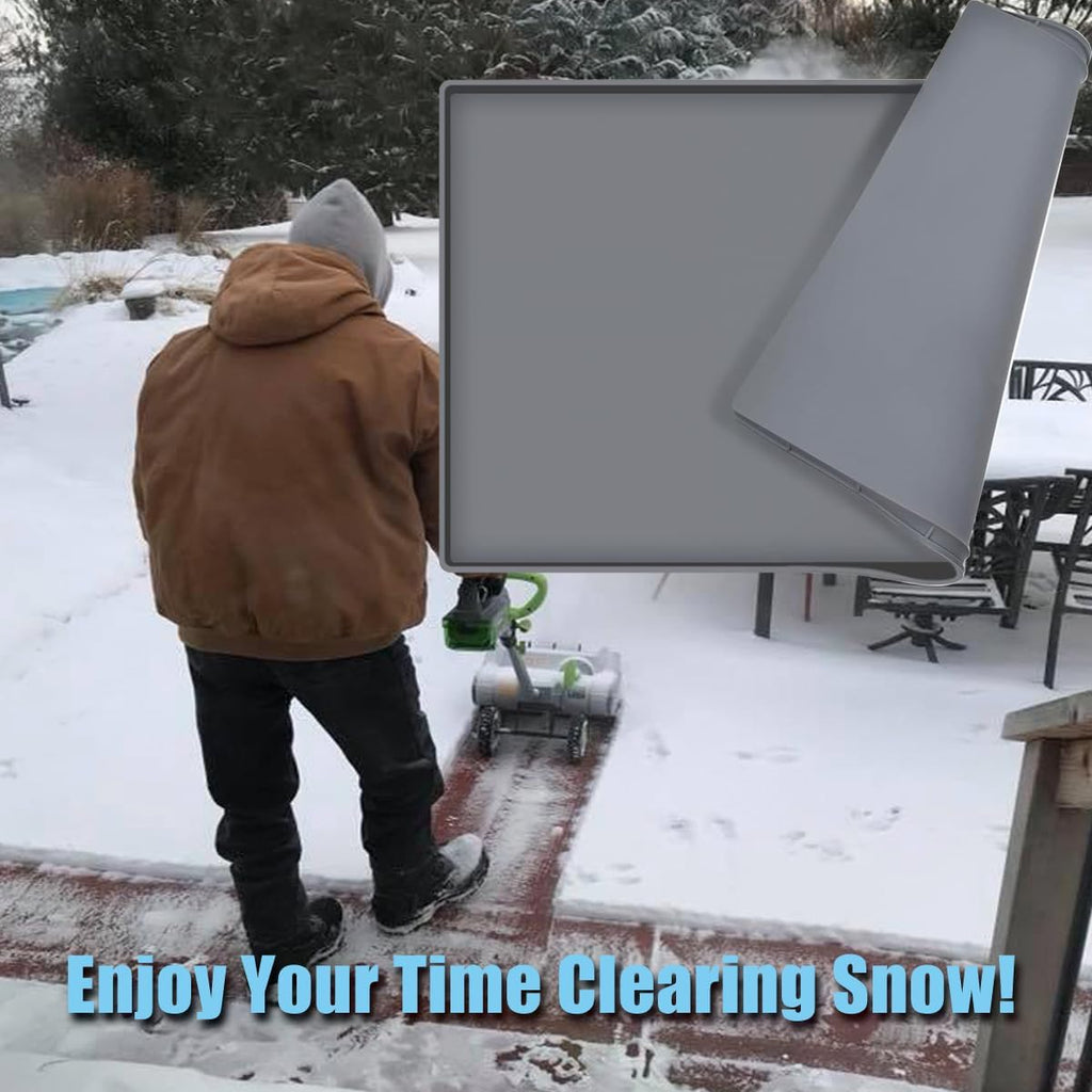 Snow Blower Mat, Snowblower Silicone Mat Garage Floor Mat for Snow, Electric Snow Shovel Mat with Raised Edge, Snow