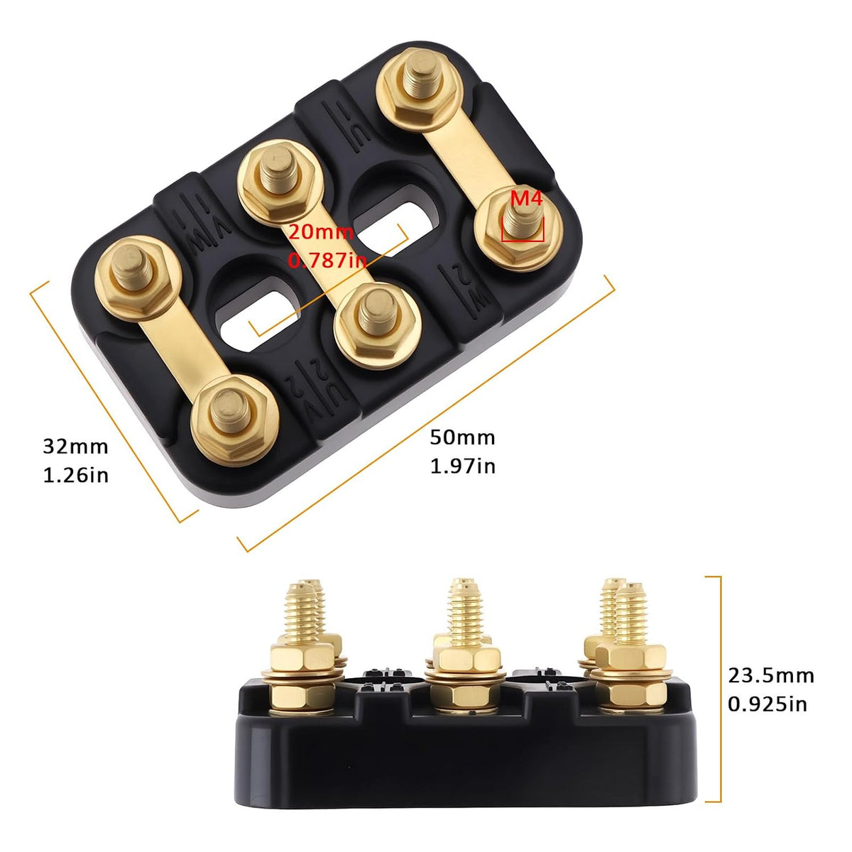 2Pcs M4 Electric Motor Terminal Block 50x32mm Suitable for Most Electric Motors Generators