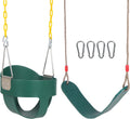 Toddler Swing Set, Heavy Duty High Back Full Bucket Swing with Belt Swings Seat Combo Pack for Swingset, Tree Straps
