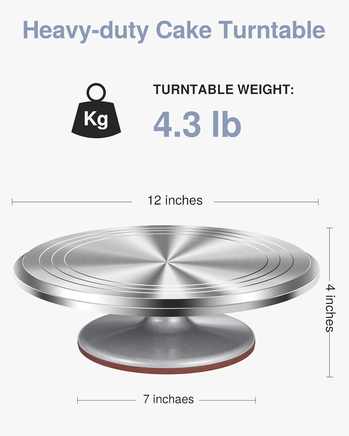 Aluminum Cake Turntable Rotating Non-slip Decorating Cupcake Cake