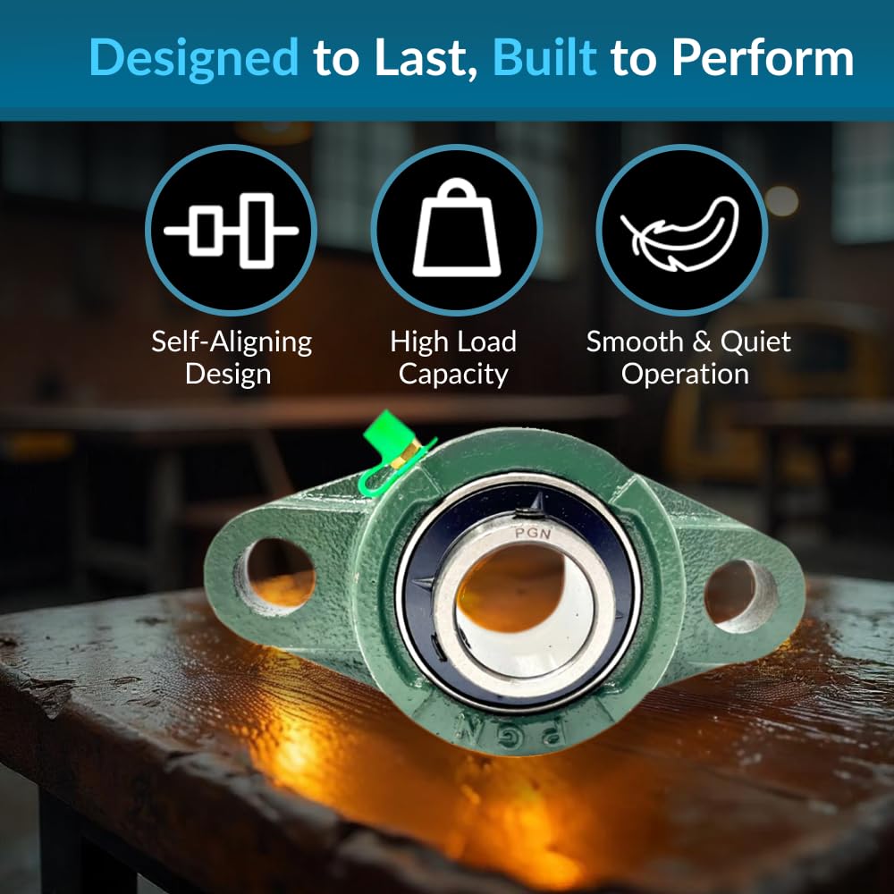 PGN UCFL201-8 (2 Pack) 2-Bolt Flange Bearing 1/2" Bore