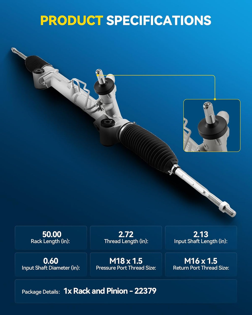 PHILTOP Power Steering Rack and Pinion Compatible with Dodge, Chrysler