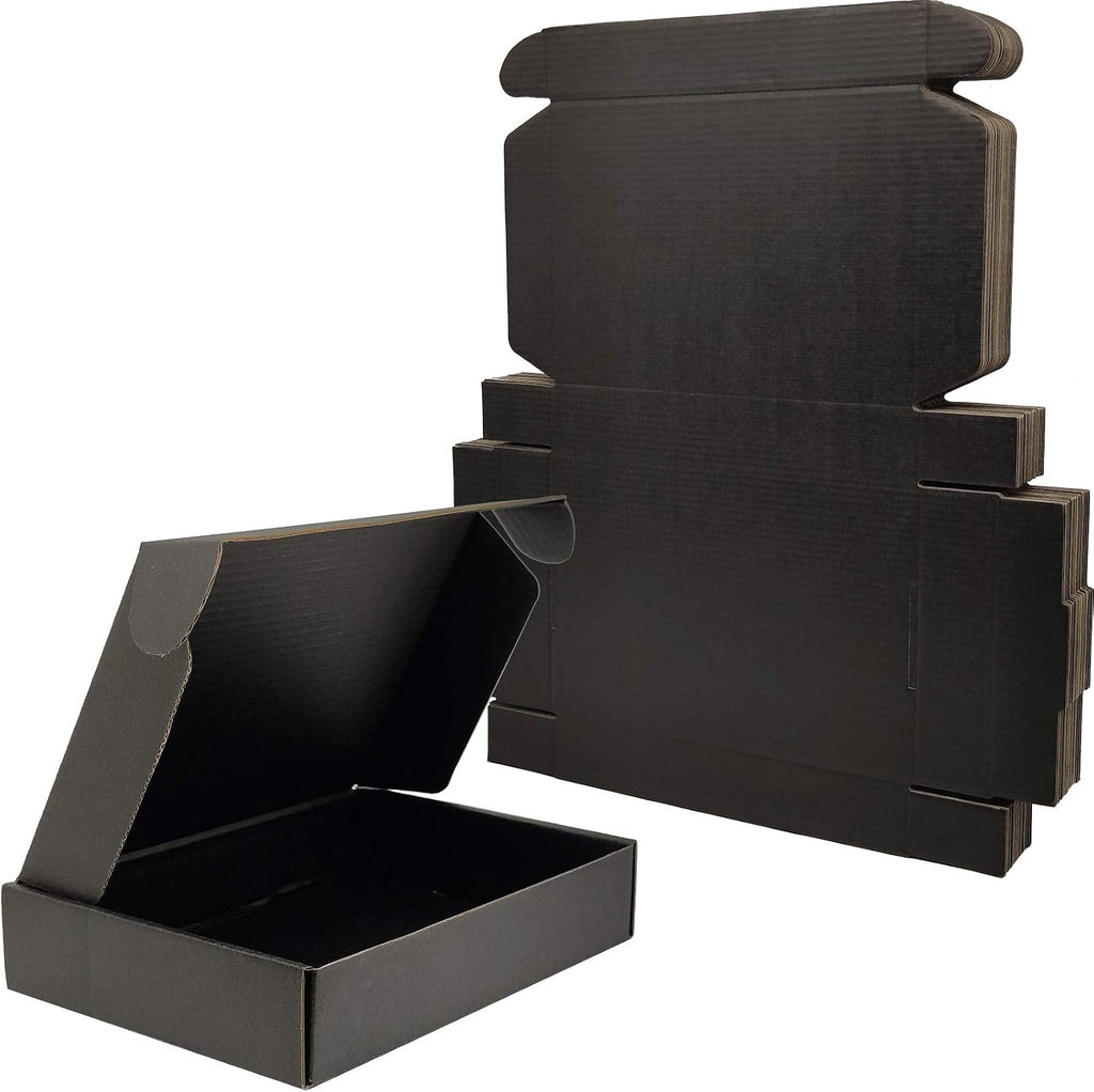 8x5.5x1.6 Shipping Boxes Black Mailer Corrugated Cardboard Box(25pcs)