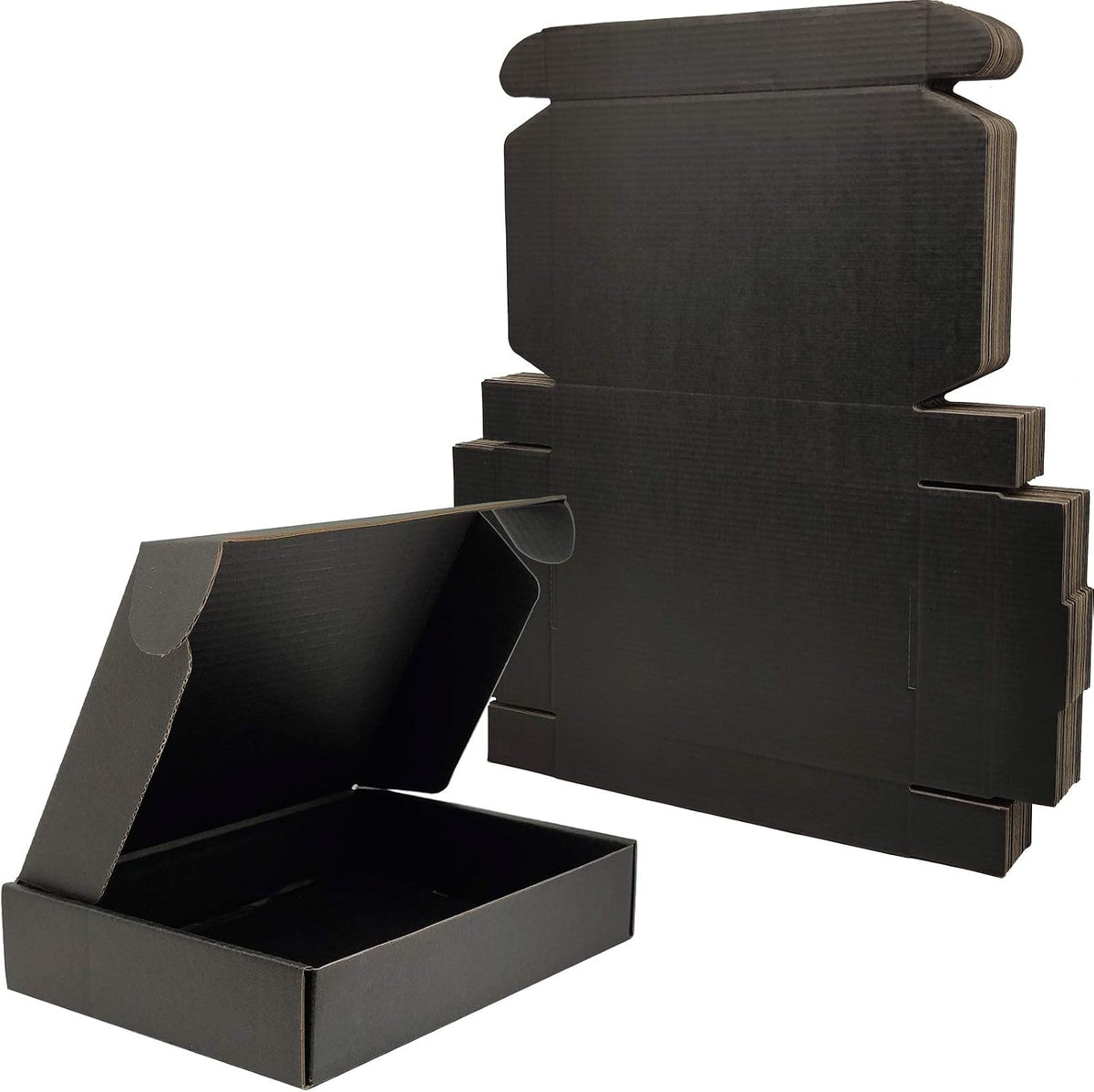 8x5.5x1.6 Shipping Boxes Black Mailer Corrugated Cardboard Box(25pcs)
