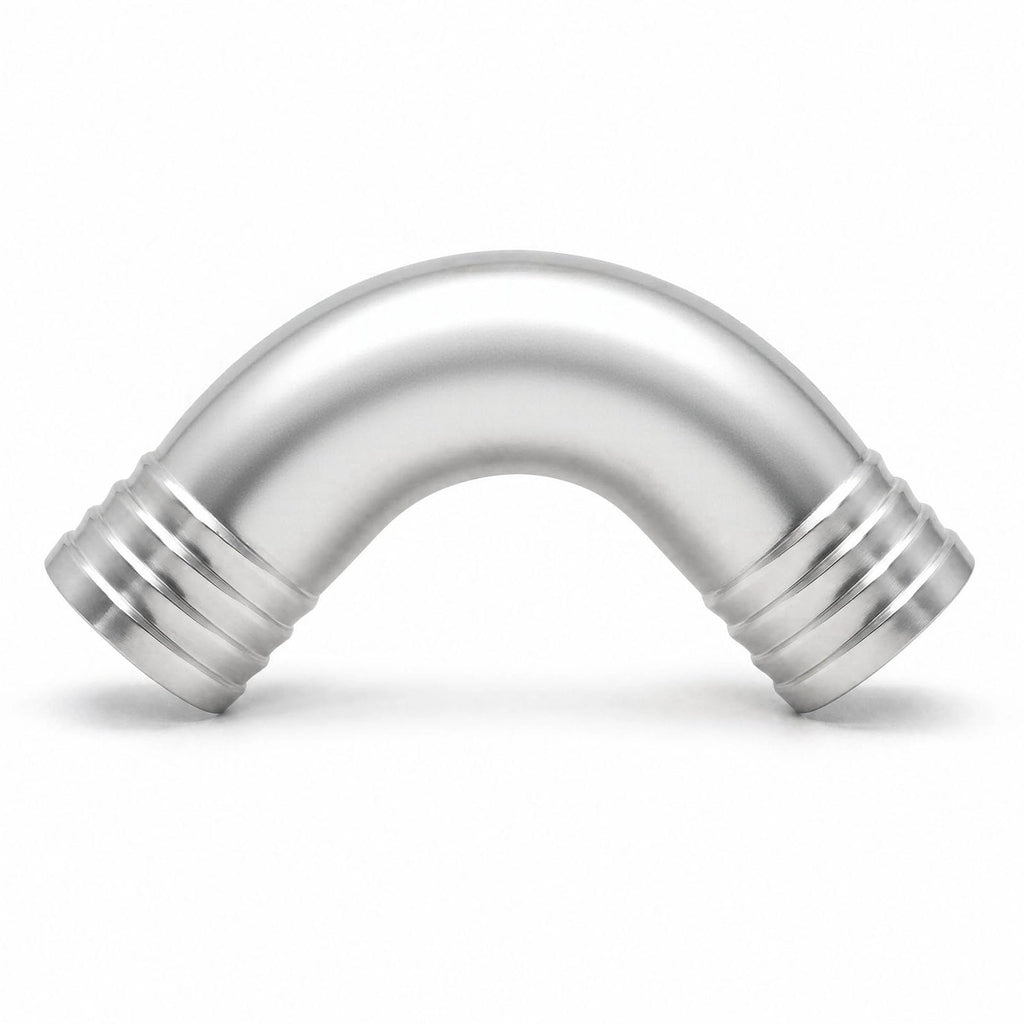 Yoebor SUS304 Sanitary Fitting 1/2" x 1/2" Hose Barb 90 Degree Elbow 1pc