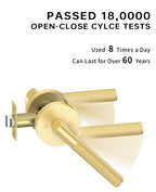 4 Pack Brushed Gold Passage Interior Door Handles