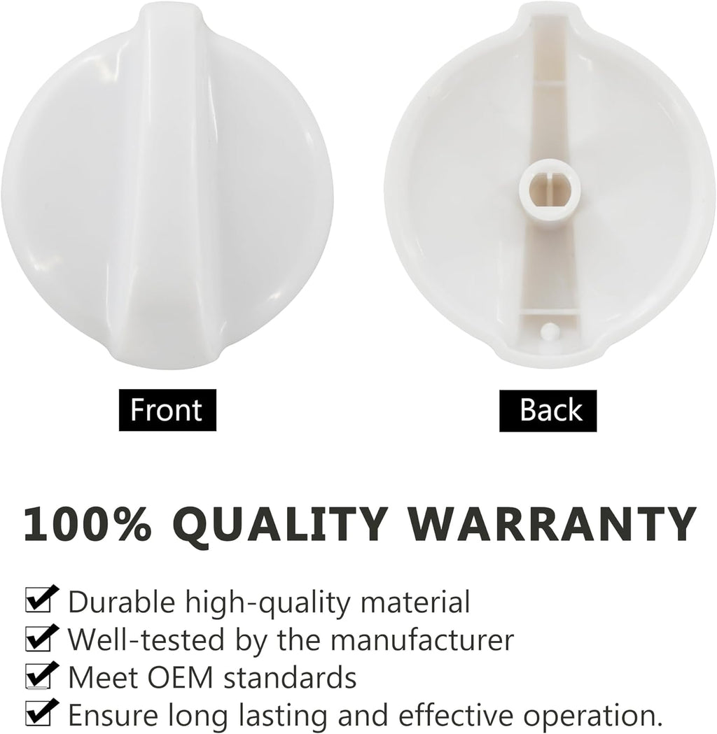 4 Pack WB03T10282 Stove Knob White Gas Oven Range Control Assembly