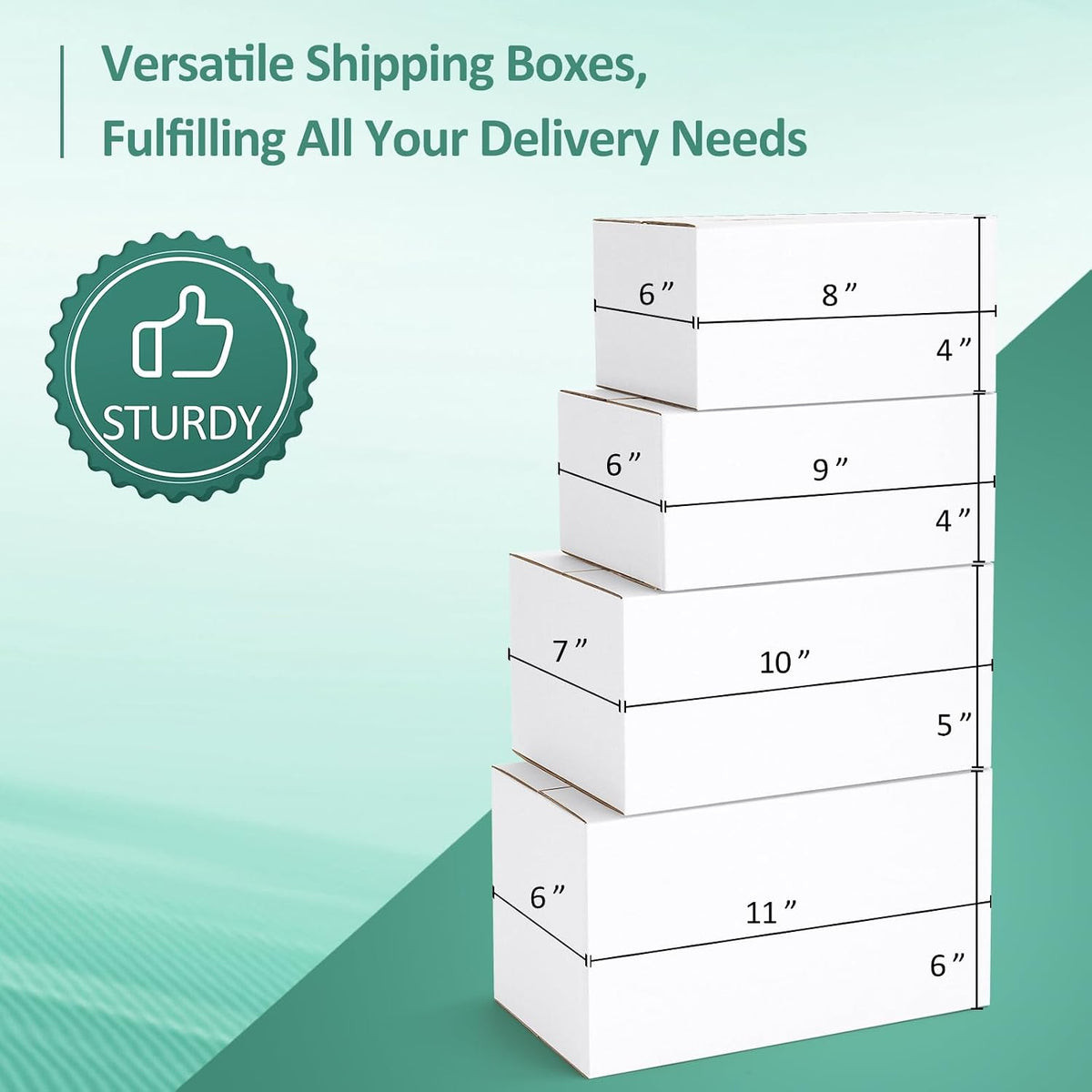 28 Pack Small Shipping Boxes Assorted Sizes, White Corrugated Box Mailers, 8x6x4 &9x6x4 & 10x7x5 & 11x6x6 7 PCS Each