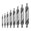 8Pcs HSS Center Drill Bits Set Combined Countersink Drill Bit Tool