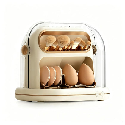 Electric Auto Makeup Brush Dryer and Storage Organizer, Timed Auto Cleaner